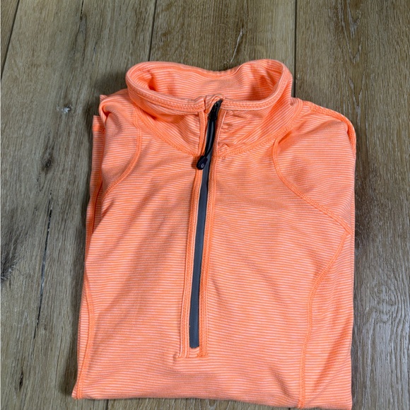 Tangerine Quarter Zip Striped Orange Top Long Sleeve Women’s Medium - Picture 10 of 10